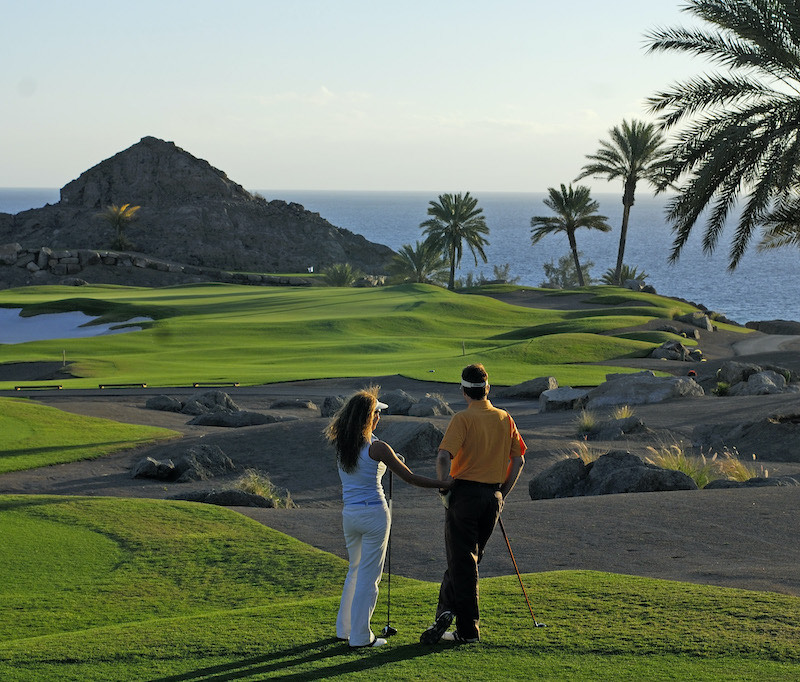 Couple enjoying the view over Anfi Tauro golf course